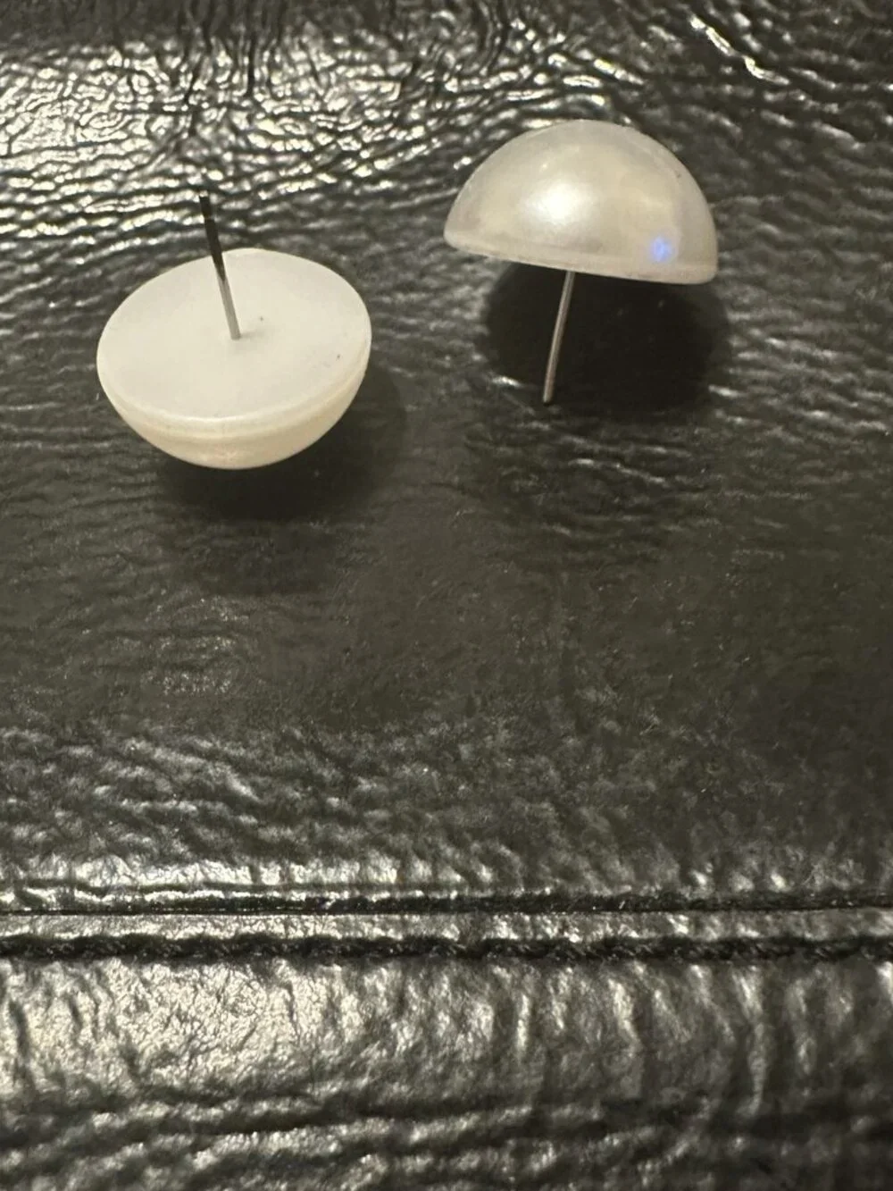 NEW Classic Elegance Pearly White Button Earrings Faux Pearl Statement